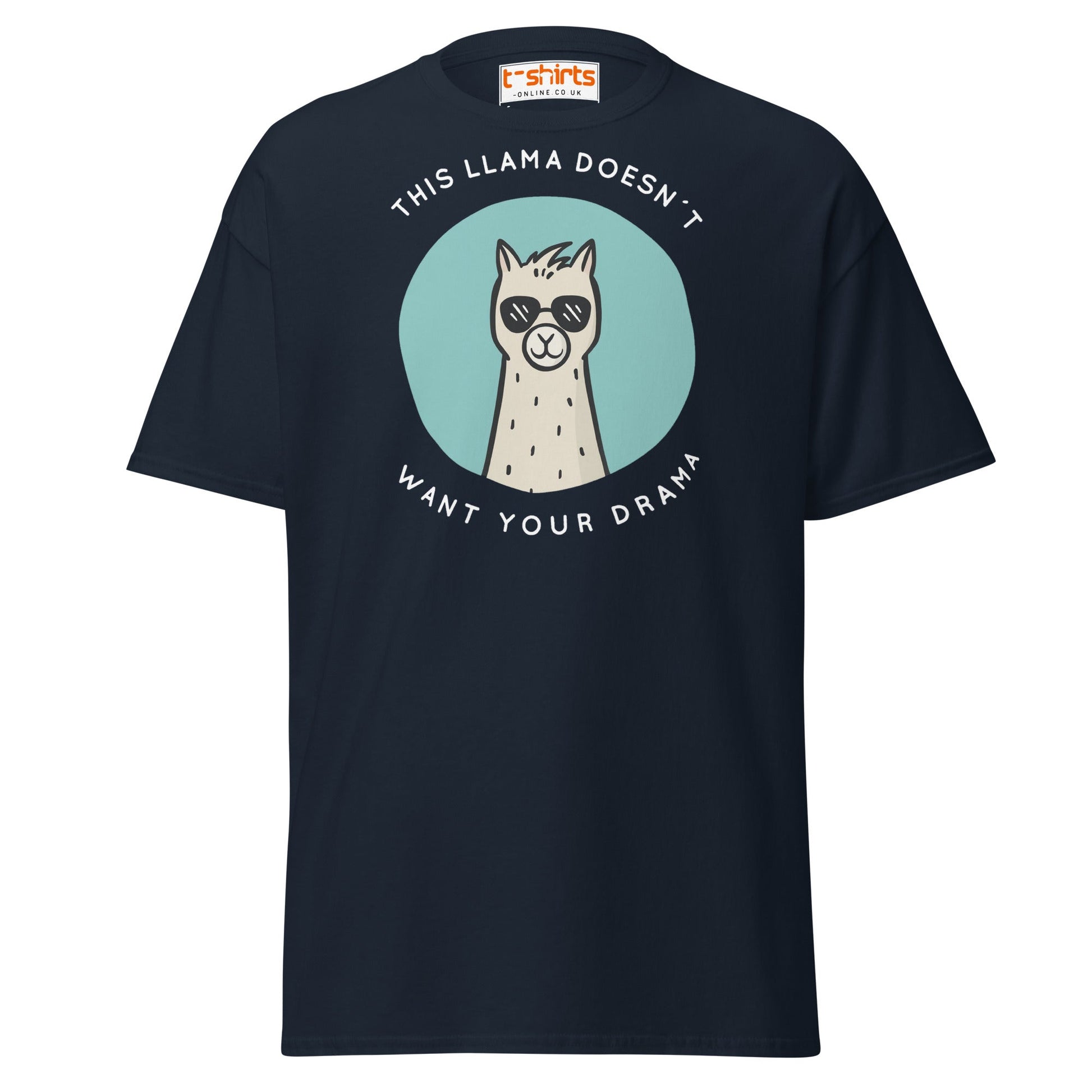 This Llama Doesn’t Want Your Drama T-Shirt – Funny Tee - Navy - T-Shirts Online