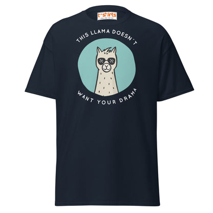 This Llama Doesn’t Want Your Drama T-Shirt – Funny Tee - Navy - T-Shirts Online