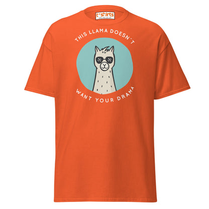 This Llama Doesn’t Want Your Drama T-Shirt – Funny Tee - Orange - T-Shirts Online
