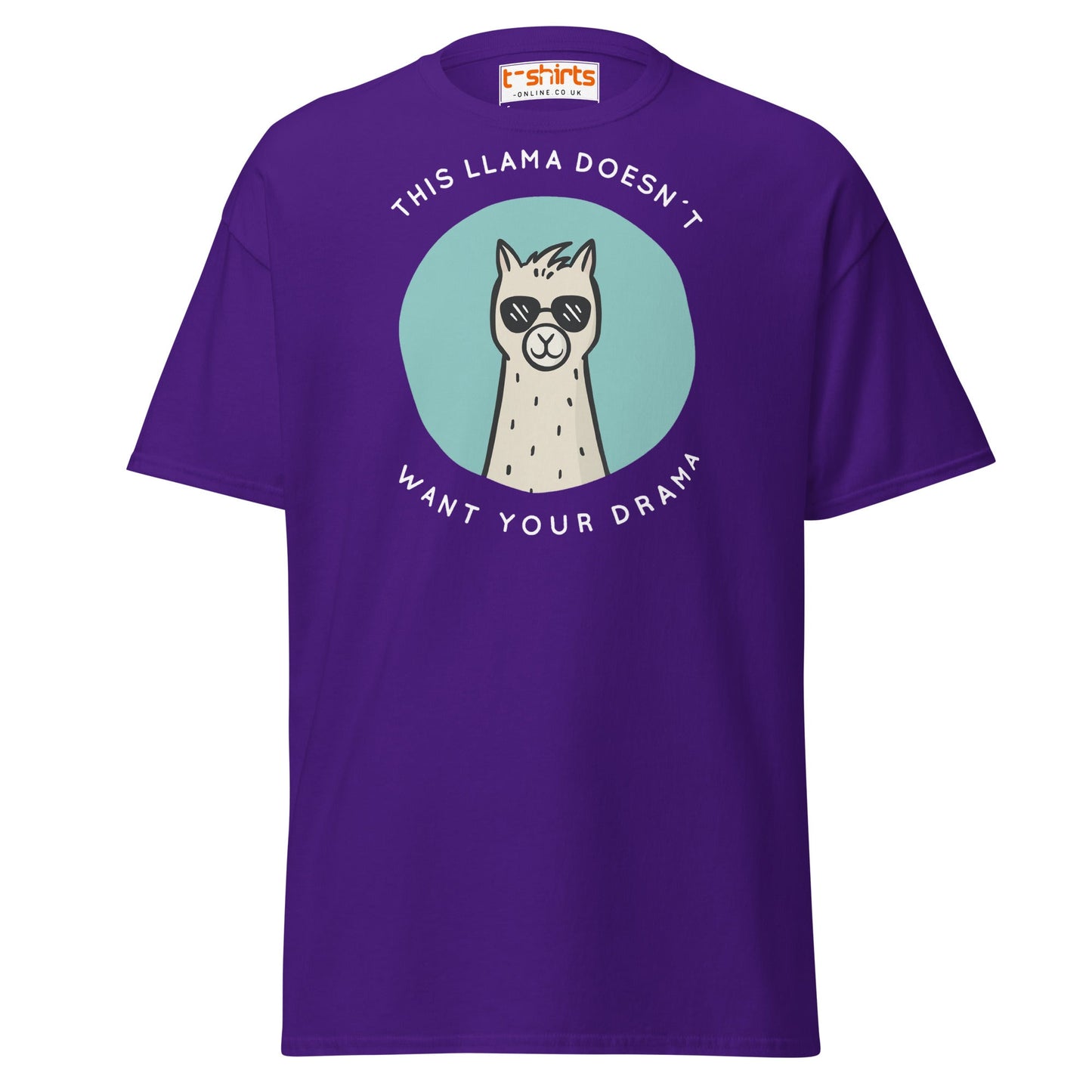 This Llama Doesn’t Want Your Drama T-Shirt – Funny Tee - Purple - T-Shirts Online