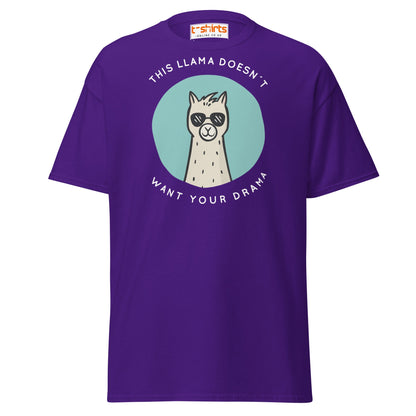 This Llama Doesn’t Want Your Drama T-Shirt – Funny Tee - Purple - T-Shirts Online