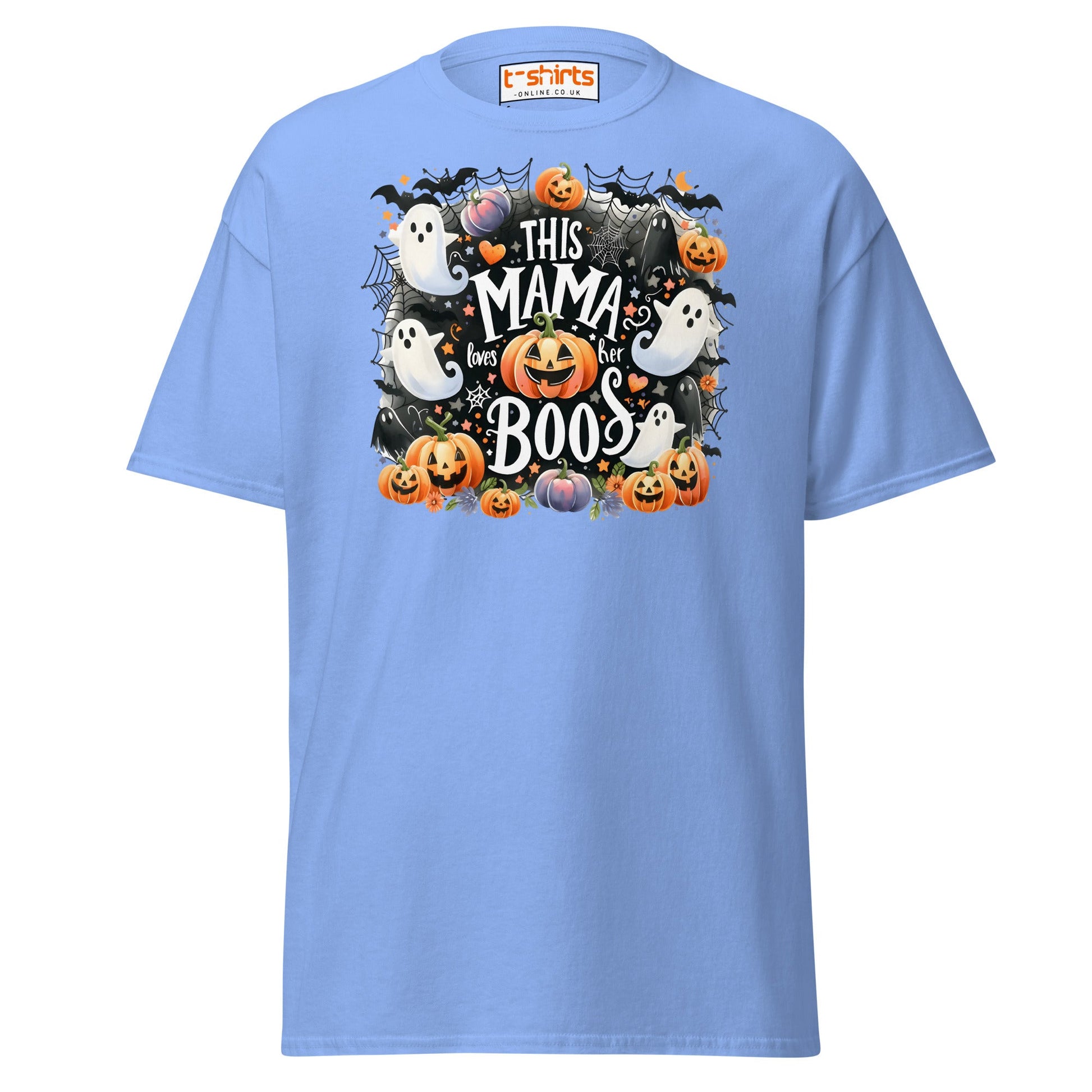 This Mama Loves Her Boos T-Shirt | Cute Halloween Tee - Carolina Blue - T-Shirts Online
