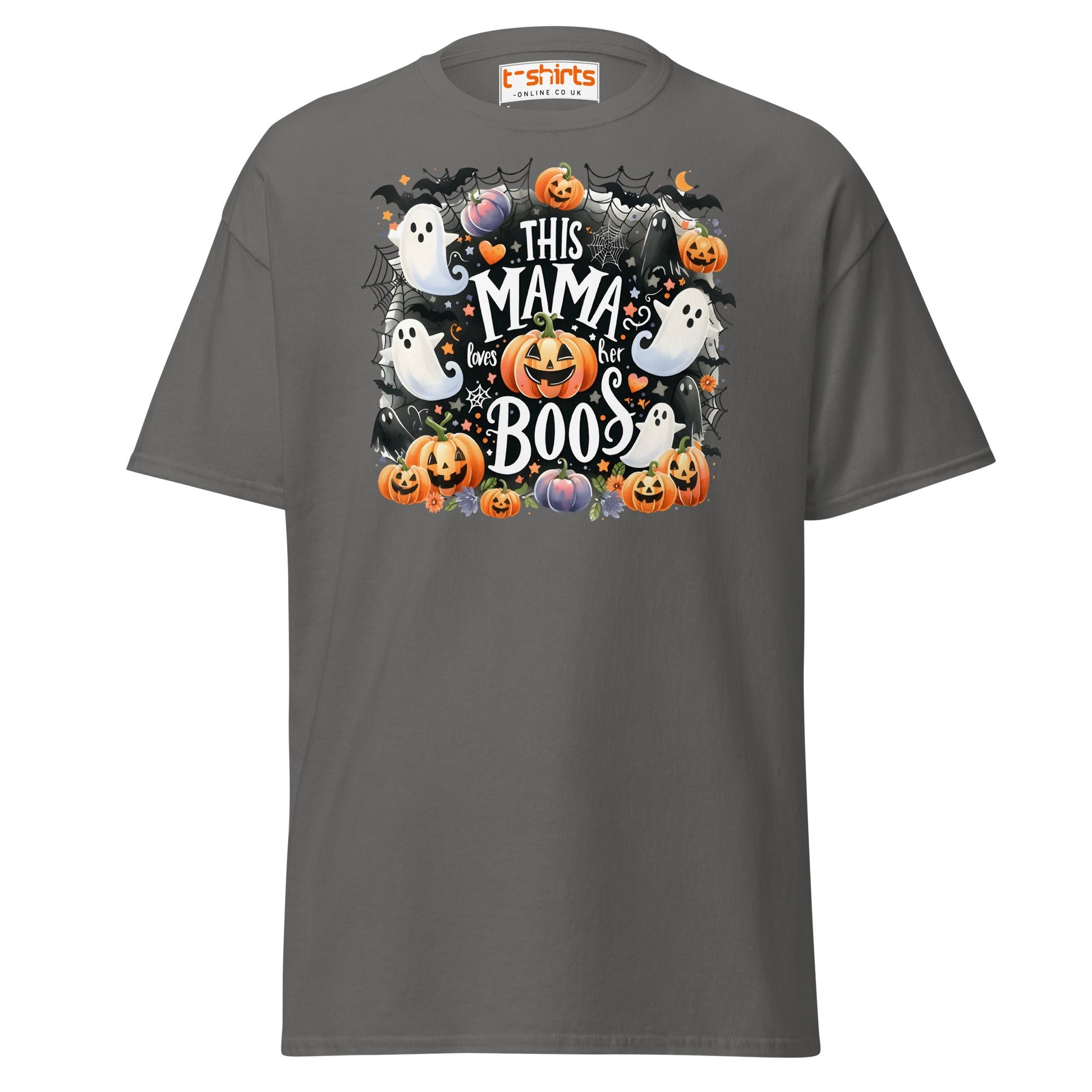 This Mama Loves Her Boos T-Shirt | Cute Halloween Tee - Charcoal - T-Shirts Online