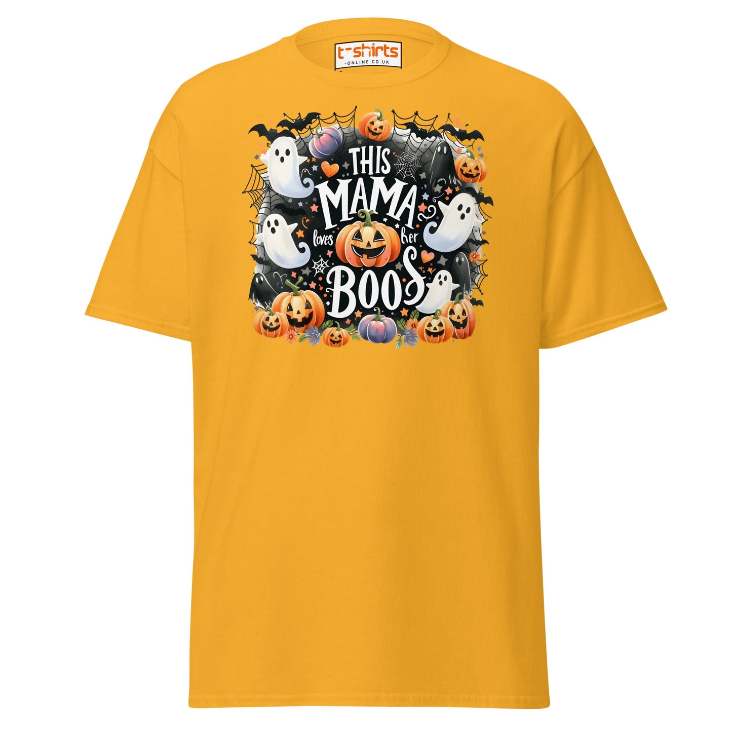 This Mama Loves Her Boos T-Shirt | Cute Halloween Tee - Gold - T-Shirts Online