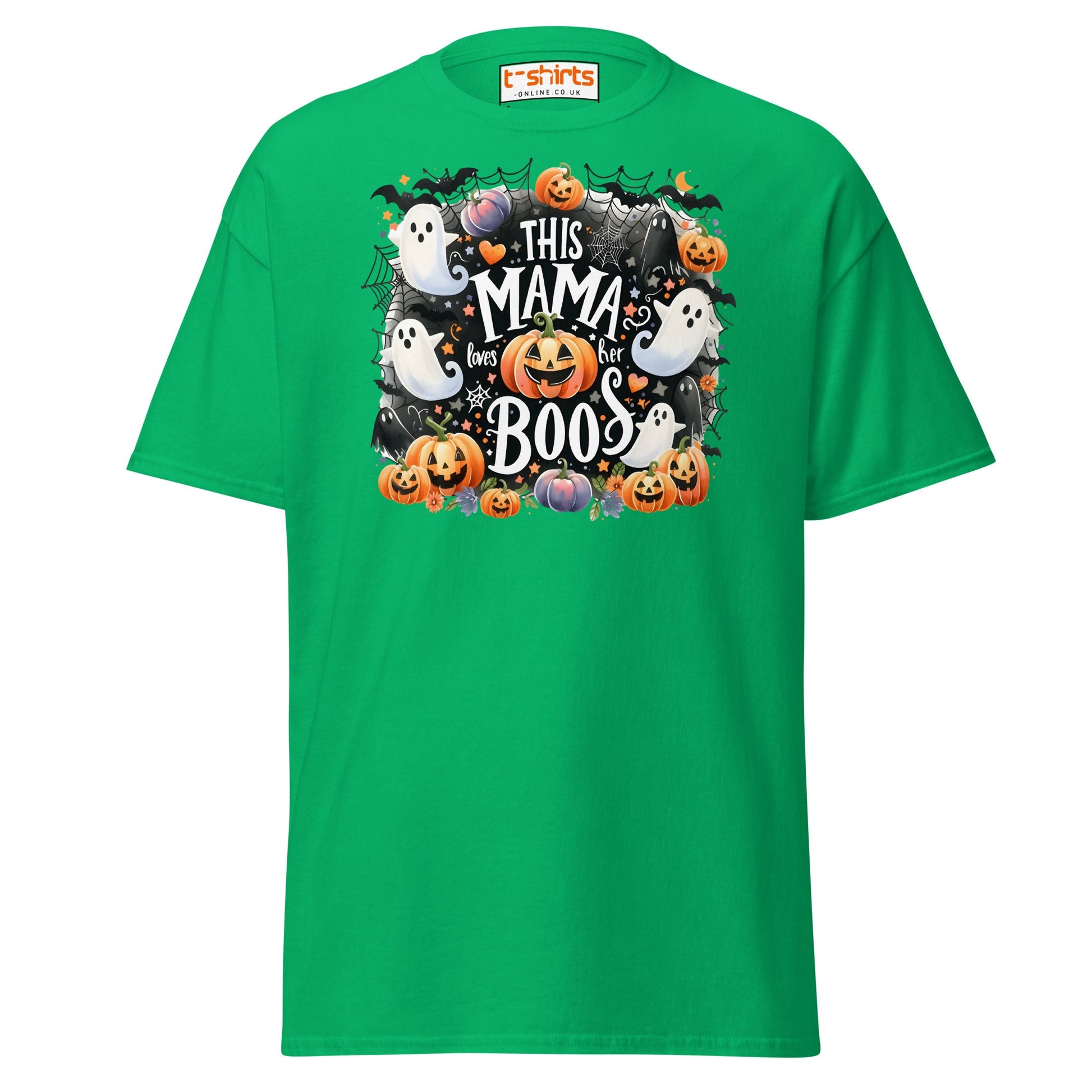 This Mama Loves Her Boos T-Shirt | Cute Halloween Tee - Irish Green - T-Shirts Online