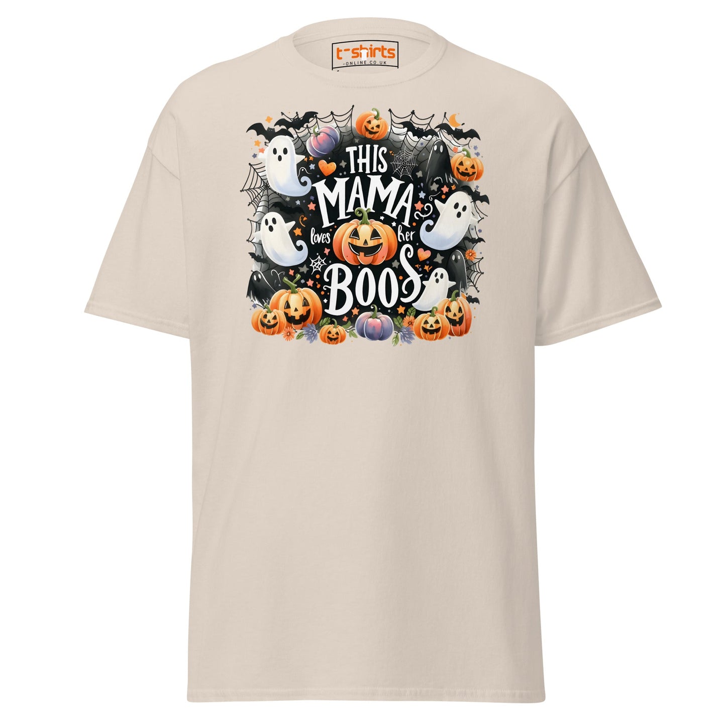 This Mama Loves Her Boos T-Shirt | Cute Halloween Tee - Natural - T-Shirts Online