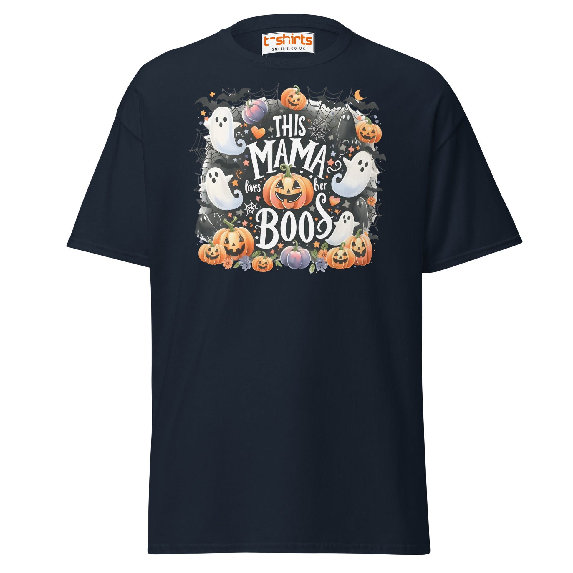 This Mama Loves Her Boos T-Shirt | Cute Halloween Tee - Navy - T-Shirts Online