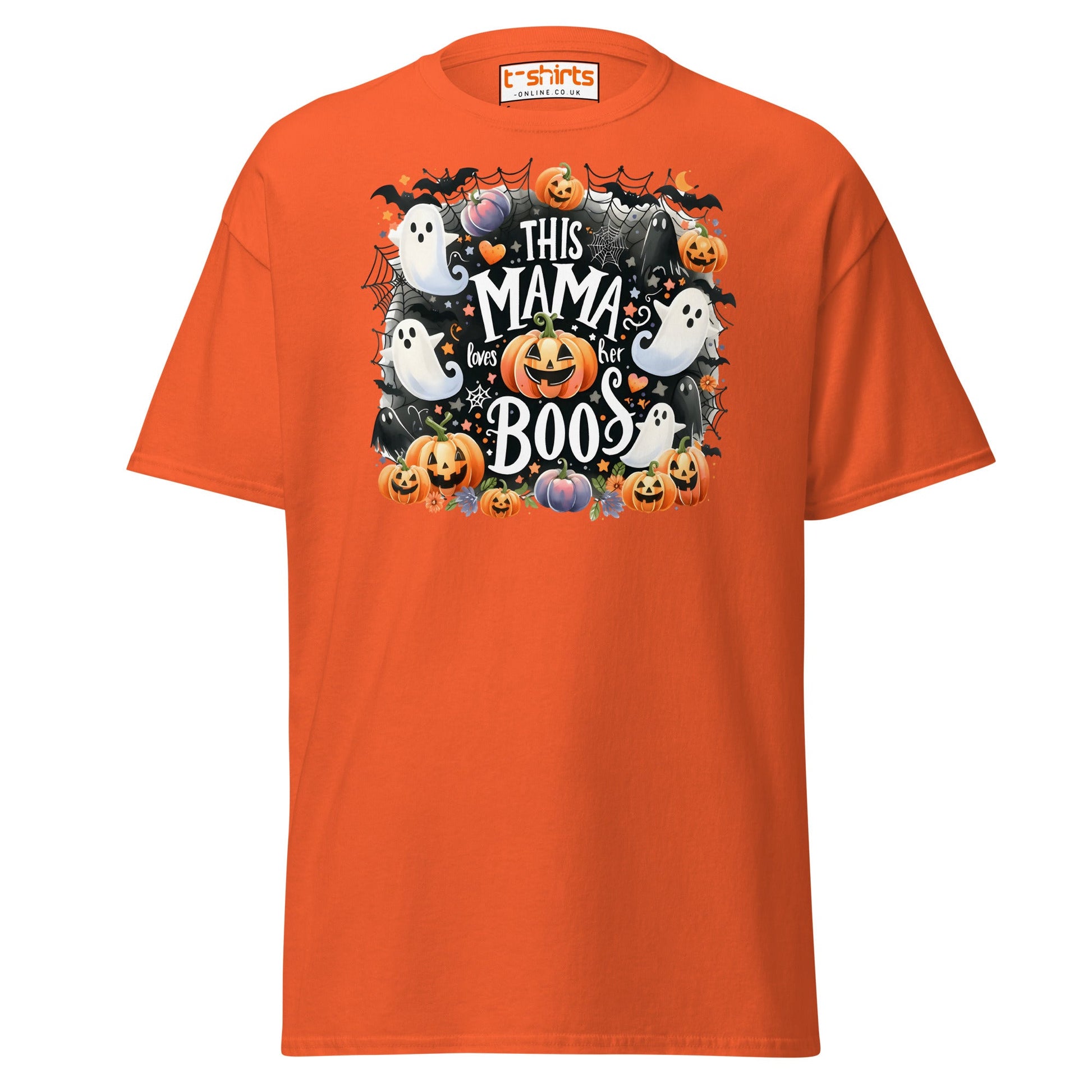This Mama Loves Her Boos T-Shirt | Cute Halloween Tee - Orange - T-Shirts Online