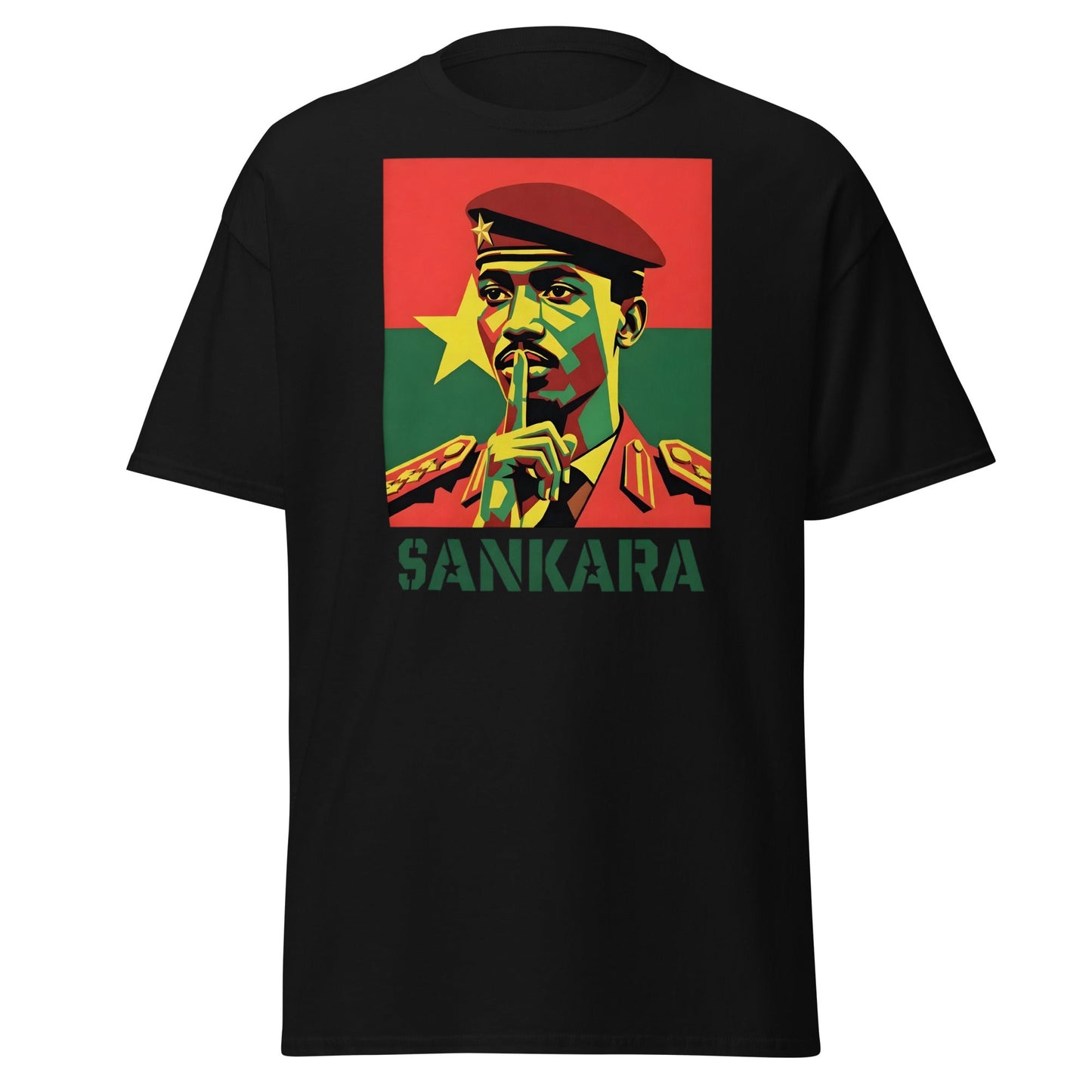 Thomas Sankara Shh T-Shirt | Revolutionary Icon Tee - Black - T-Shirts Online