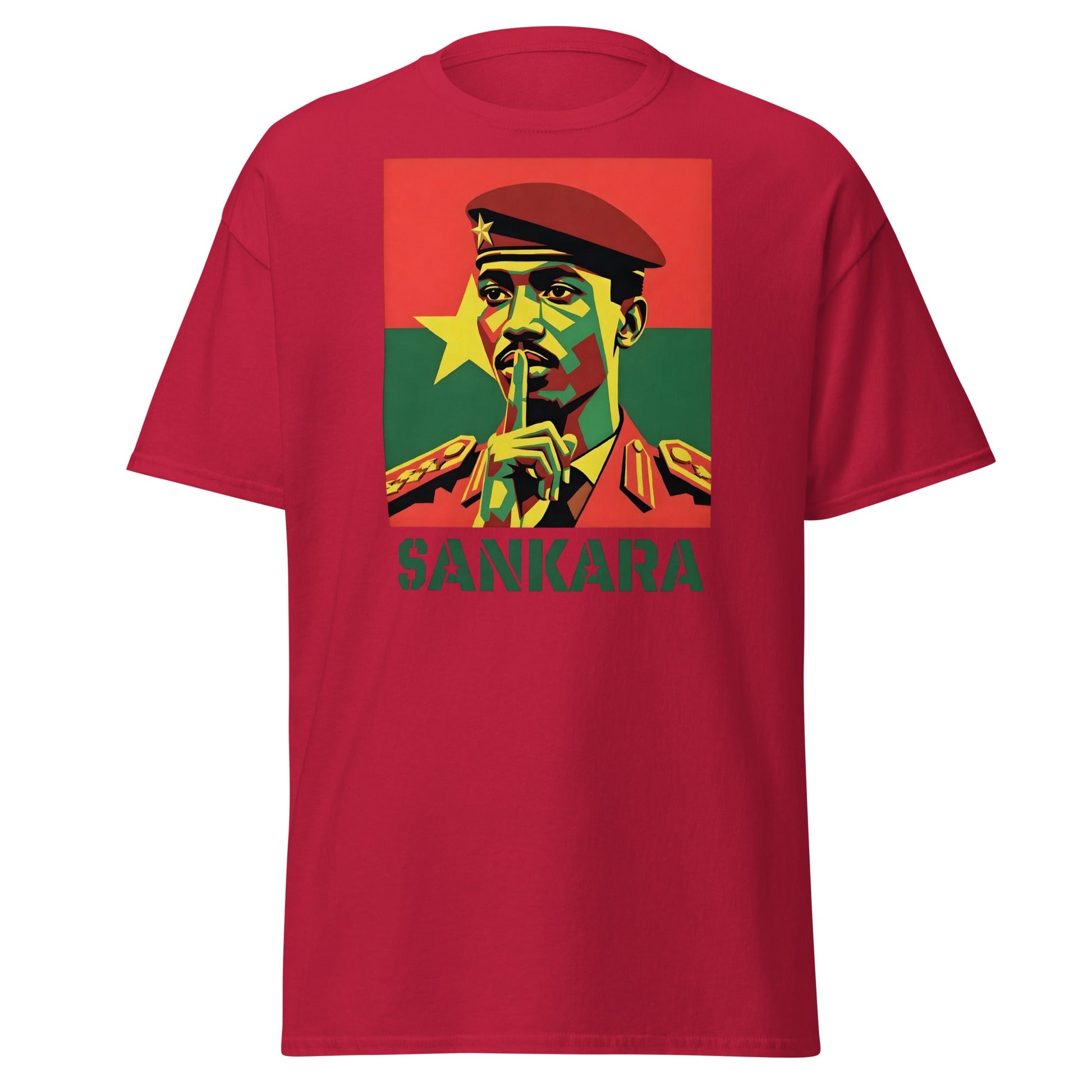 Thomas Sankara Shh T-Shirt | Revolutionary Icon Tee - Cardinal - T-Shirts Online