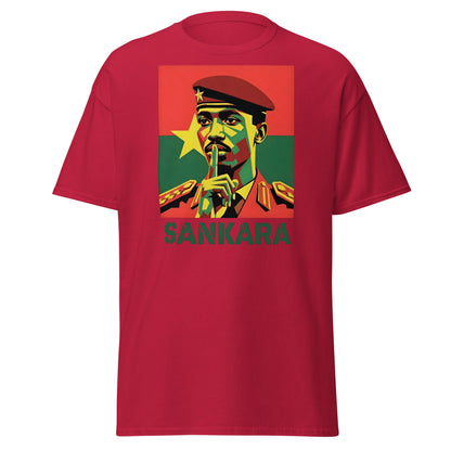 Thomas Sankara Shh T-Shirt | Revolutionary Icon Tee - Cardinal - T-Shirts Online