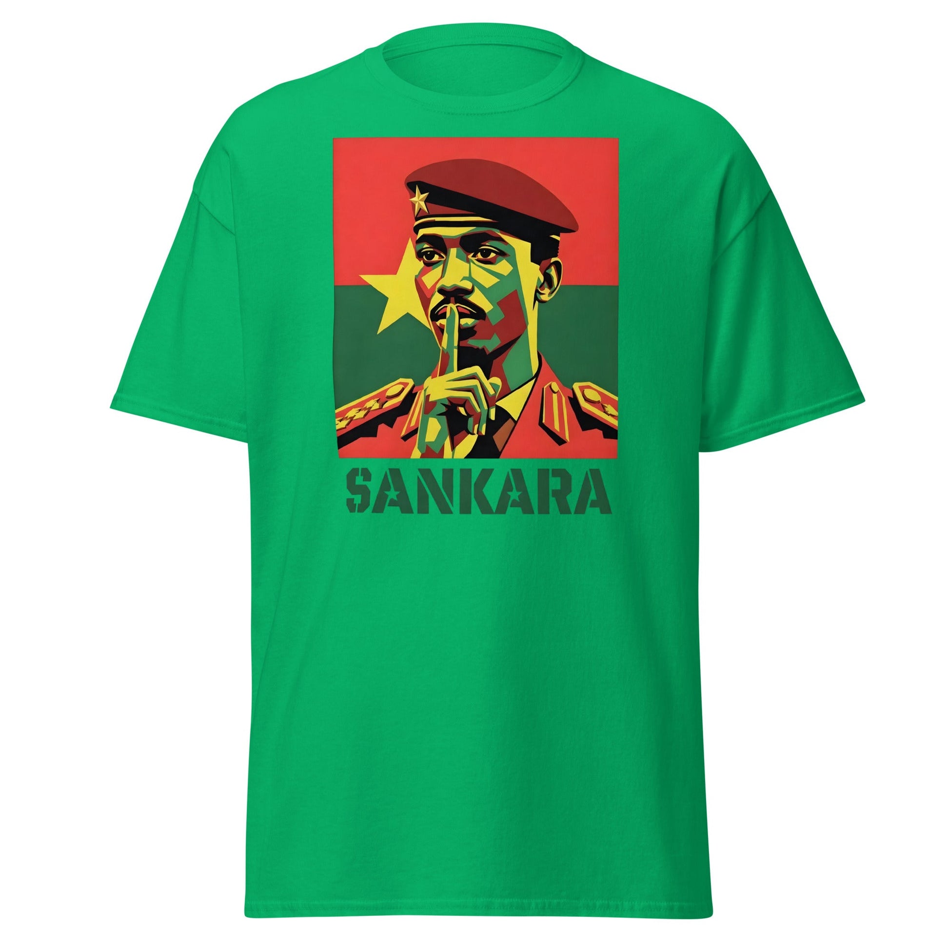 Thomas Sankara Shh T-Shirt | Revolutionary Icon Tee - Irish Green - T-Shirts Online