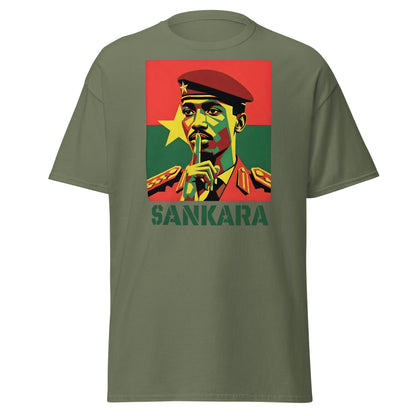 Thomas Sankara Shh T-Shirt | Revolutionary Icon Tee - Military Green - T-Shirts Online
