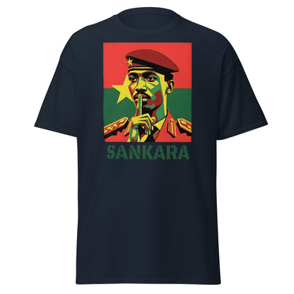 Thomas Sankara Shh T-Shirt | Revolutionary Icon Tee - Navy - T-Shirts Online