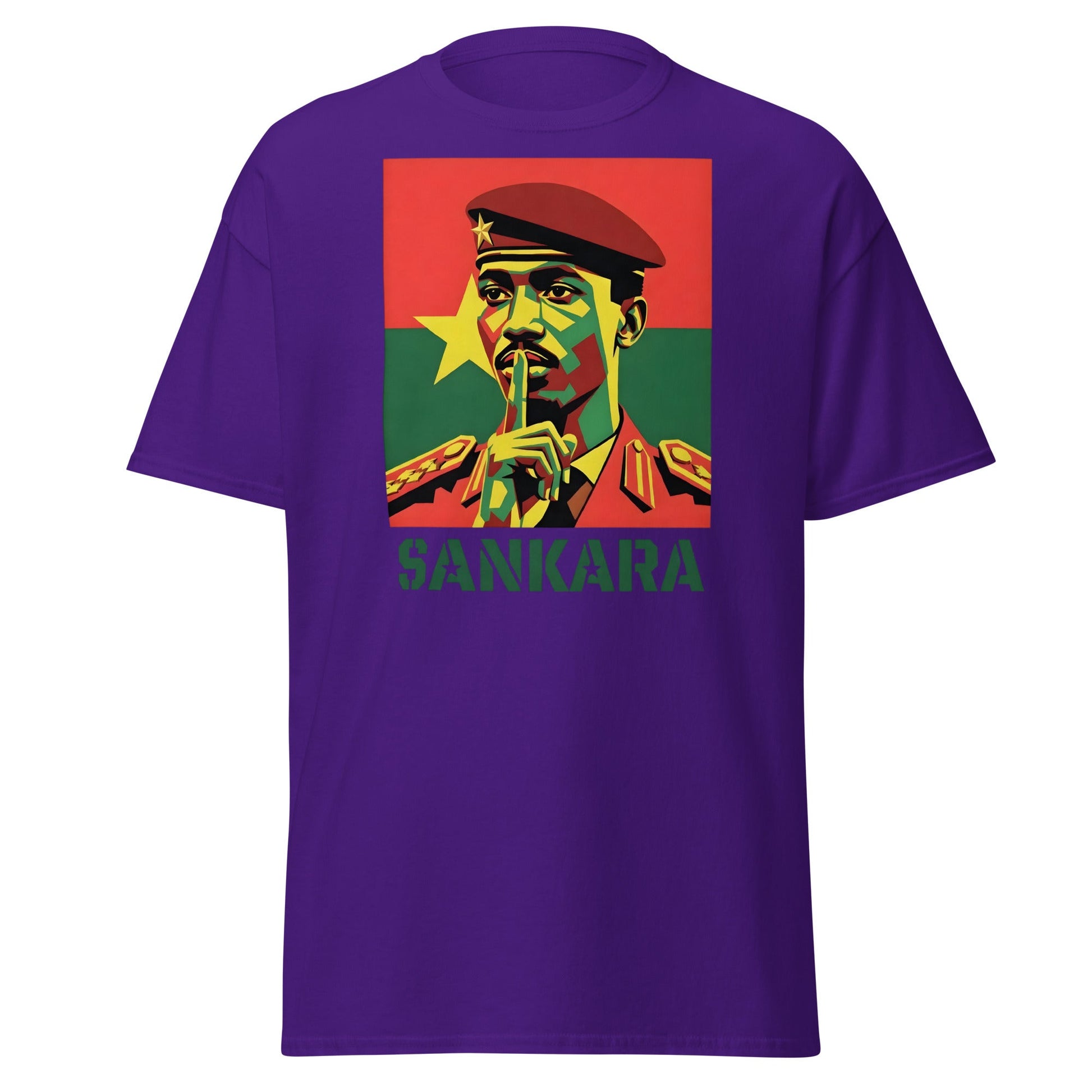 Thomas Sankara Shh T-Shirt | Revolutionary Icon Tee - Purple - T-Shirts Online