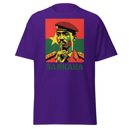 Thomas Sankara Shh T-Shirt | Revolutionary Icon Tee - Purple - T-Shirts Online