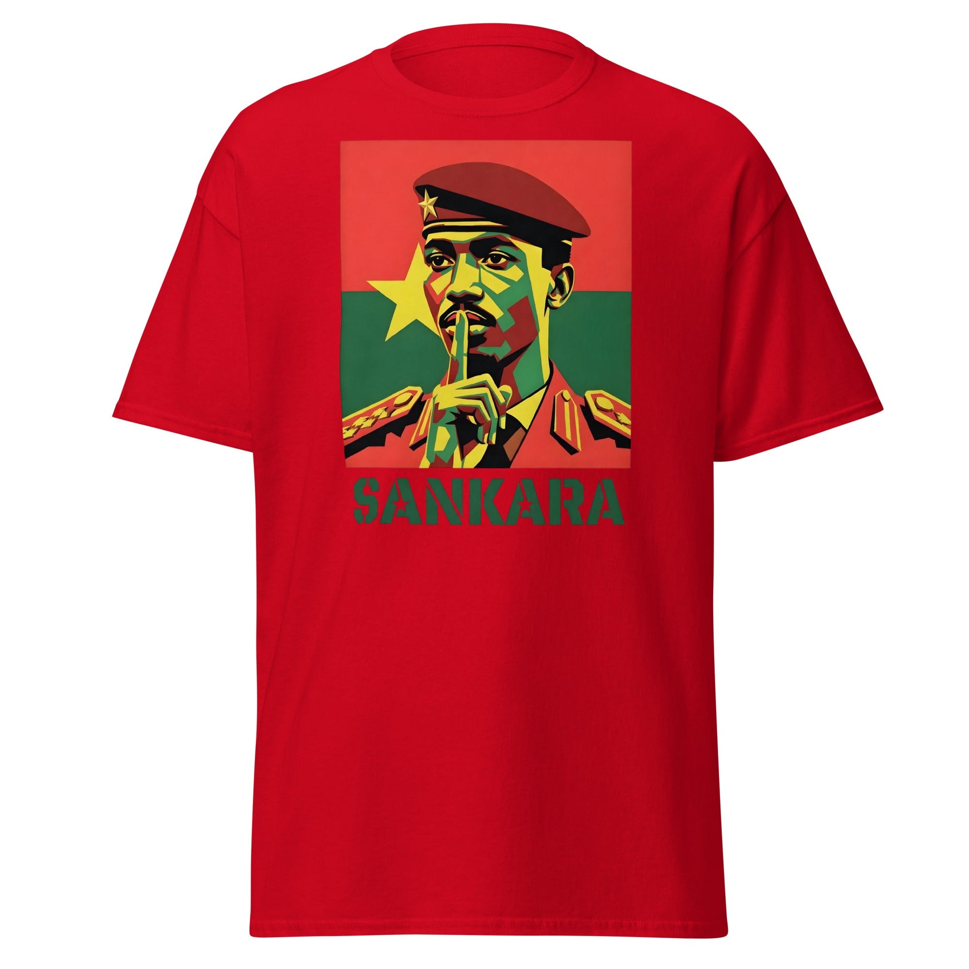 Thomas Sankara Shh T-Shirt | Revolutionary Icon Tee - Red - T-Shirts Online