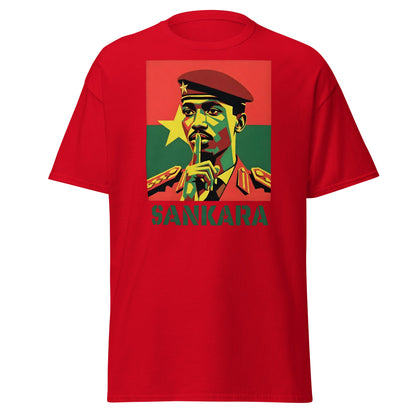 Thomas Sankara Shh T-Shirt | Revolutionary Icon Tee - Red - T-Shirts Online