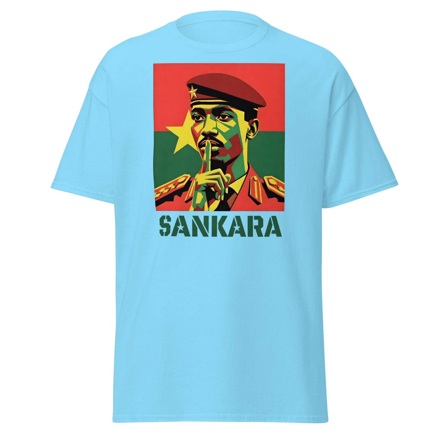 Thomas Sankara Shh T-Shirt | Revolutionary Icon Tee - Sky - T-Shirts Online