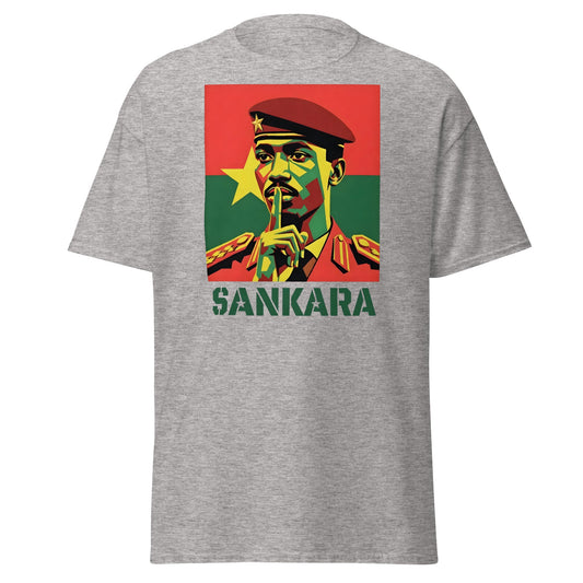 Thomas Sankara Shh T-Shirt | Revolutionary Icon Tee - Sport Grey - T-Shirts Online