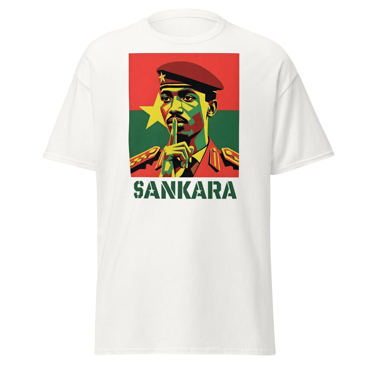 Thomas Sankara Shh T-Shirt | Revolutionary Icon Tee - White - T-Shirts Online