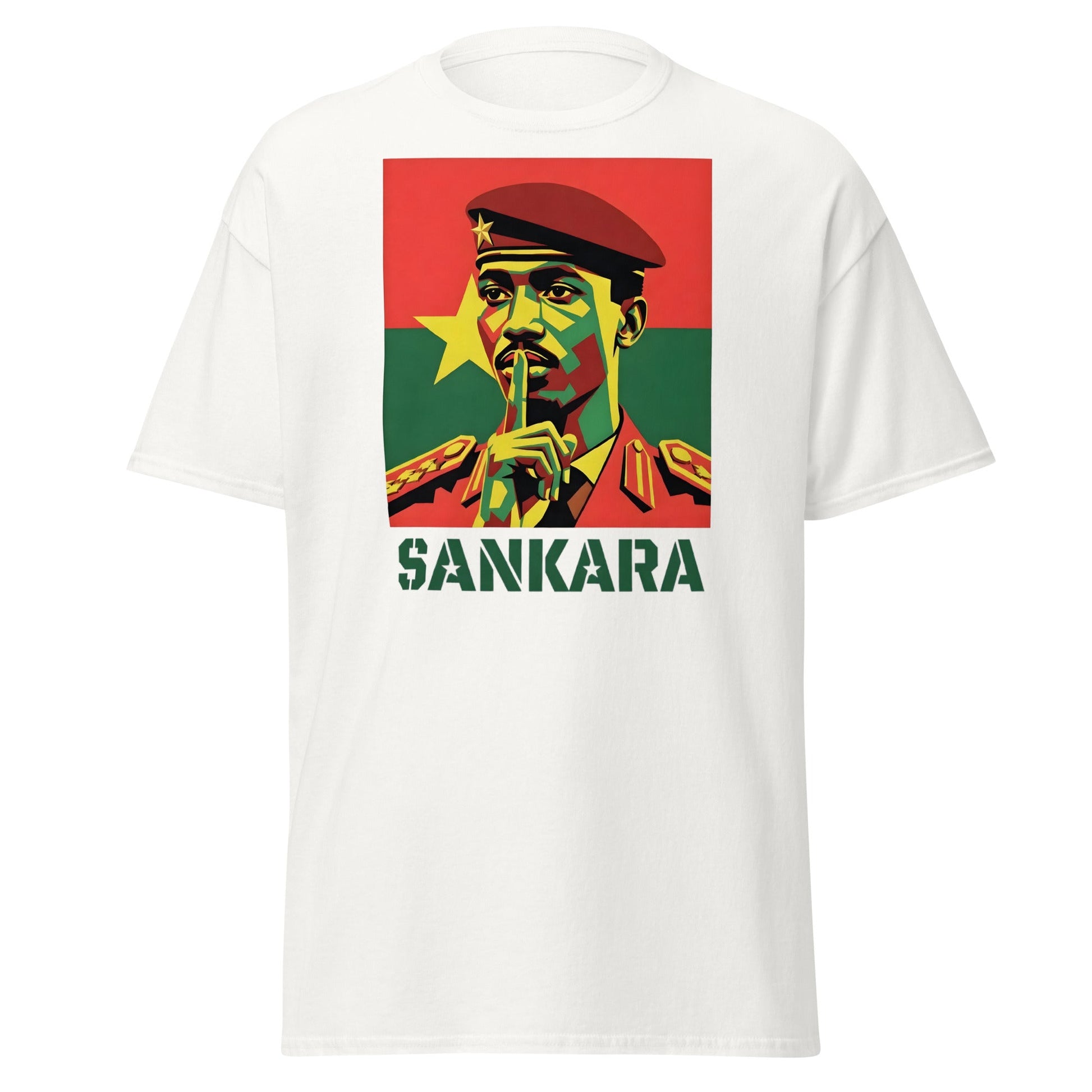 Thomas Sankara Shh T-Shirt | Revolutionary Icon Tee - White - T-Shirts Online