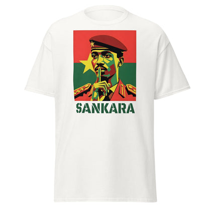 Thomas Sankara Shh T-Shirt | Revolutionary Icon Tee - White - T-Shirts Online