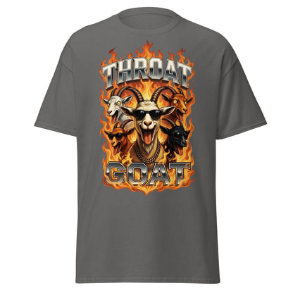 Throat Goat T-Shirt - Funny Goat Graphic Adult Humor Tee - Charcoal - T-Shirts Online