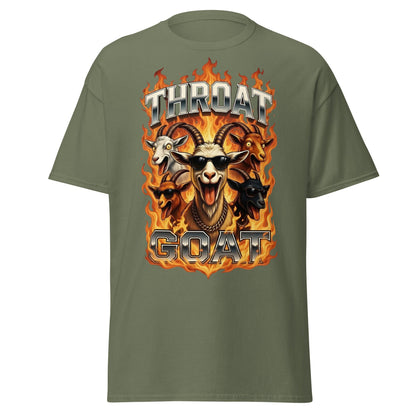 Throat Goat T-Shirt - Funny Goat Graphic Adult Humor Tee - Military Green - T-Shirts Online