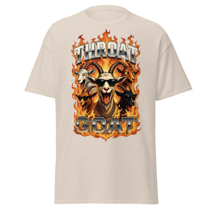 Throat Goat T-Shirt - Funny Goat Graphic Adult Humor Tee - Natural - T-Shirts Online