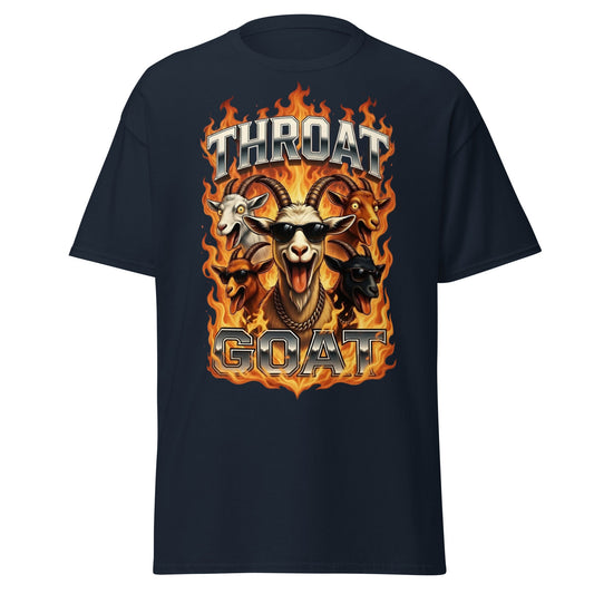 Throat Goat T-Shirt - Funny Goat Graphic Adult Humor Tee - Navy - T-Shirts Online