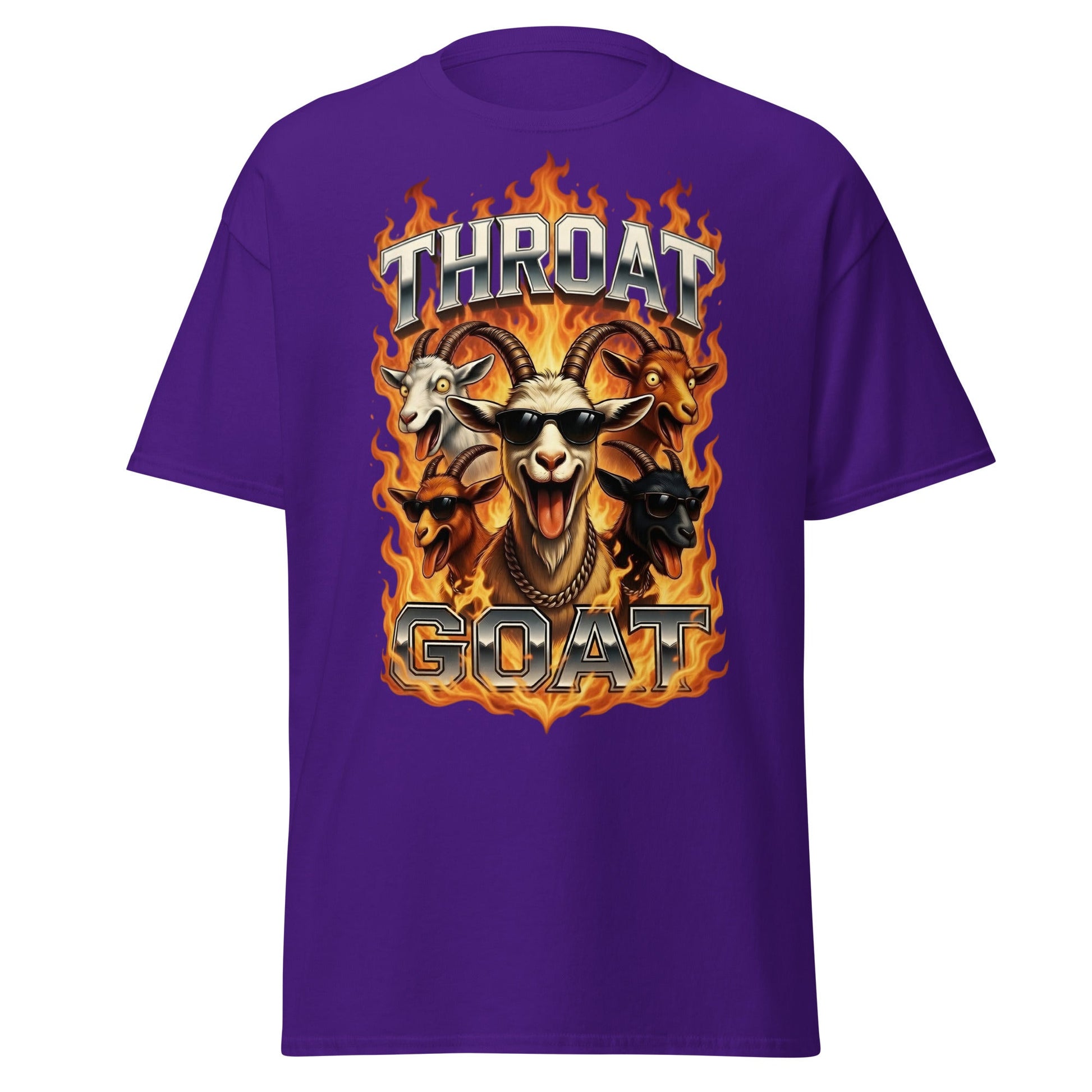 Throat Goat T-Shirt - Funny Goat Graphic Adult Humor Tee - Purple - T-Shirts Online