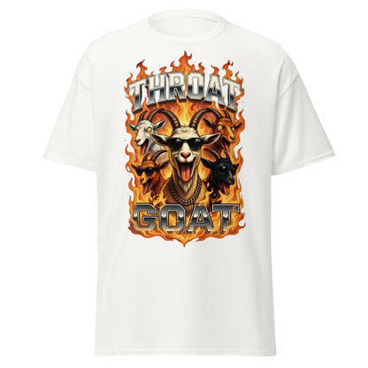 Throat Goat T-Shirt - Funny Goat Graphic Adult Humor Tee - White - T-Shirts Online