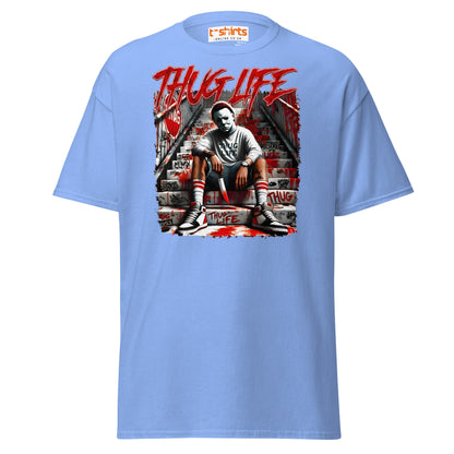 Thug Life Horror T-Shirt | Killer Streetwear Tee - Carolina Blue - T-Shirts Online