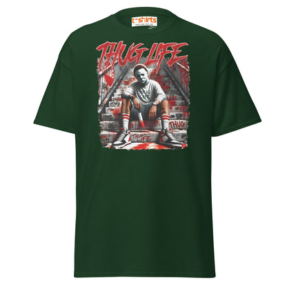 Thug Life Horror T-Shirt | Killer Streetwear Tee - Forest Green - T-Shirts Online