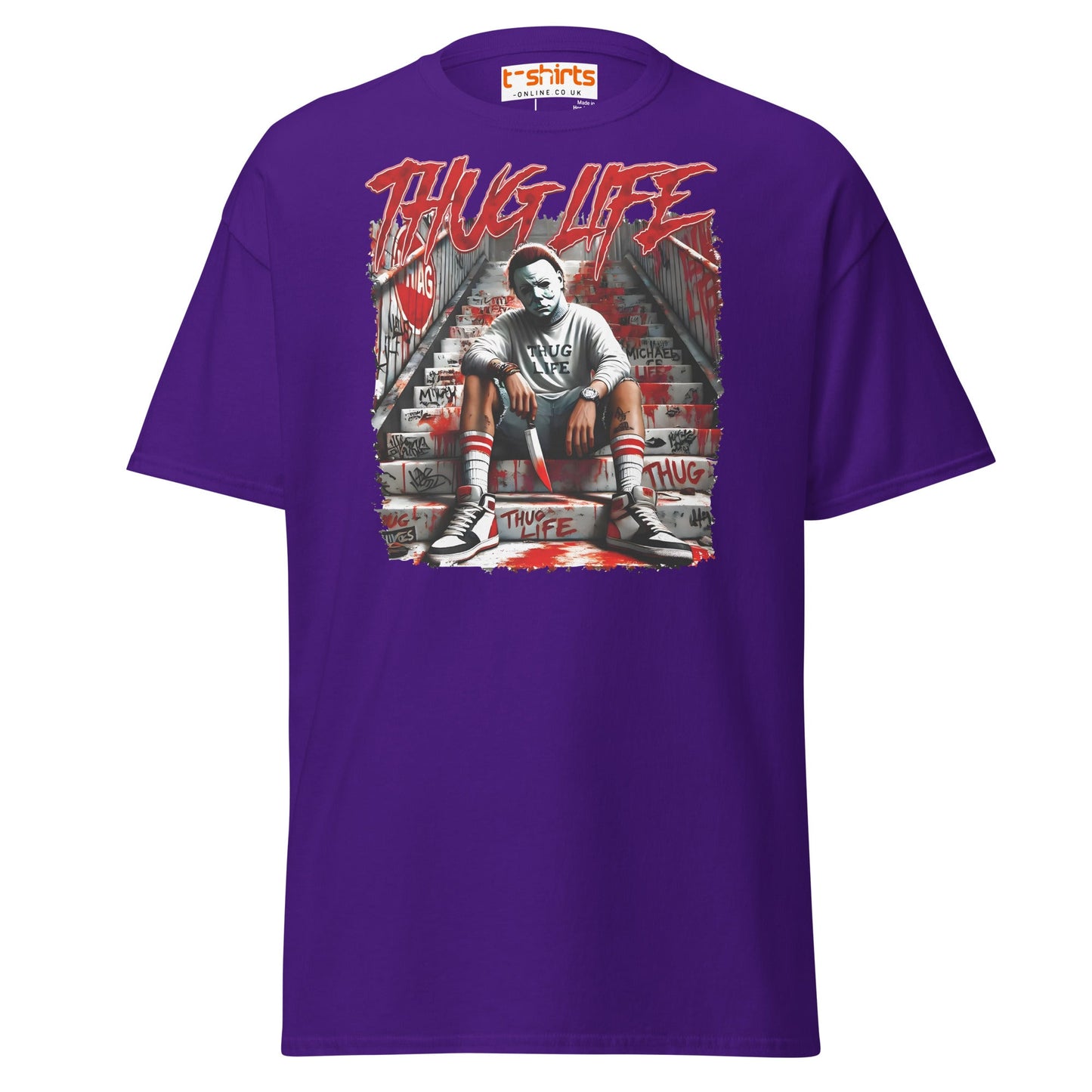 Thug Life Horror T-Shirt | Killer Streetwear Tee - Purple - T-Shirts Online
