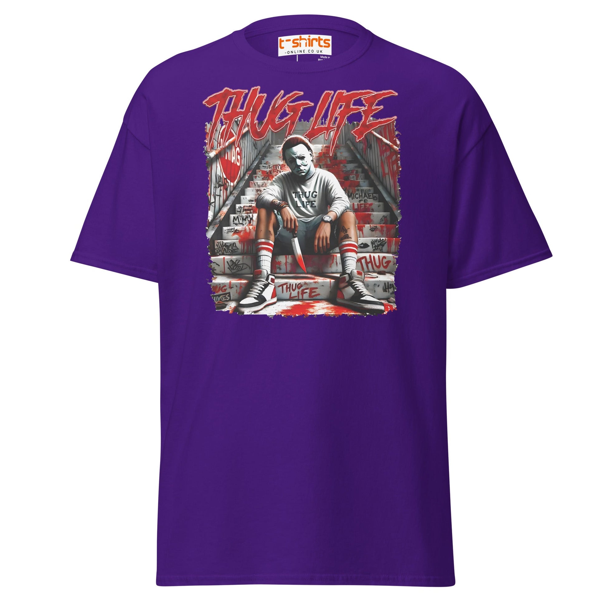 Thug Life Horror T-Shirt | Killer Streetwear Tee - Purple - T-Shirts Online