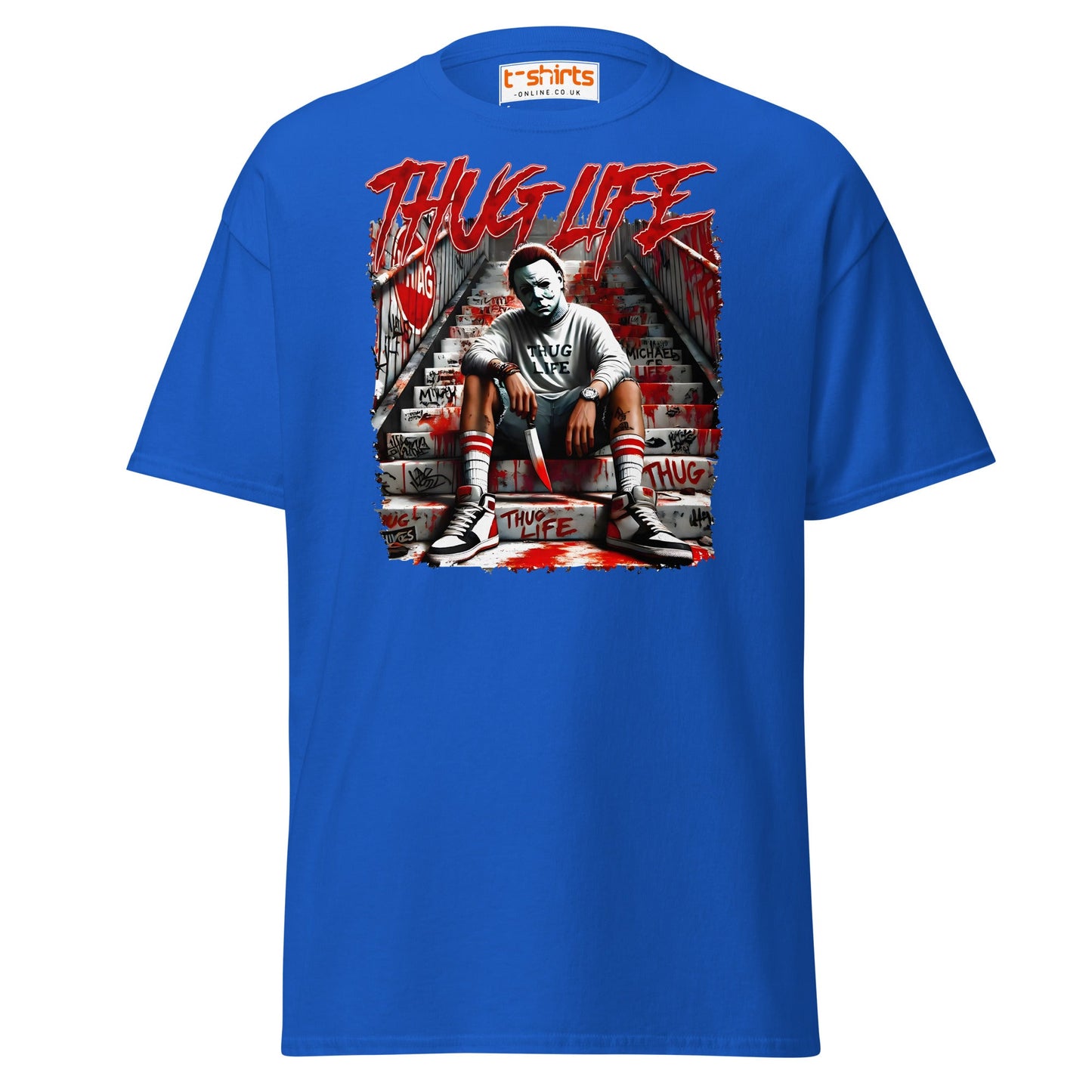Thug Life Horror T-Shirt | Killer Streetwear Tee - Royal - T-Shirts Online
