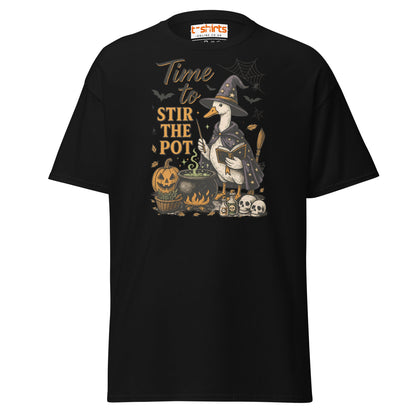 Time to Stir the Pot T-Shirt | Funny Witch Duck Tee - Black - T-Shirts Online