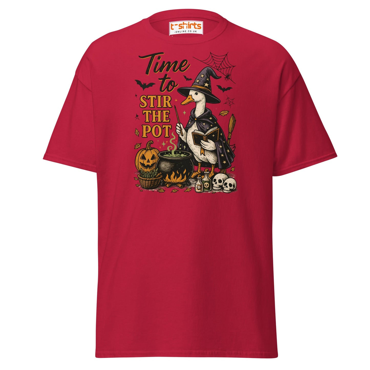 Time to Stir the Pot T-Shirt | Funny Witch Duck Tee - Cardinal - T-Shirts Online