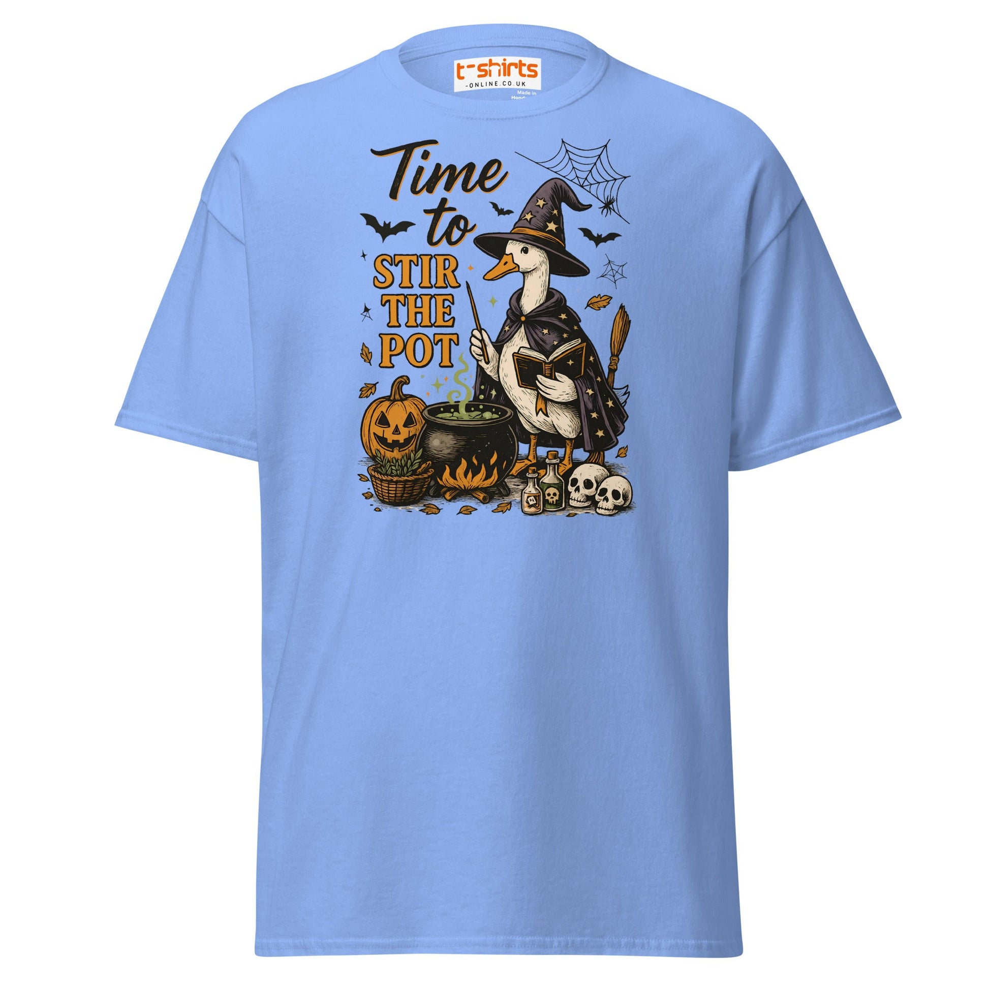 Time to Stir the Pot T-Shirt | Funny Witch Duck Tee - Carolina Blue - T-Shirts Online