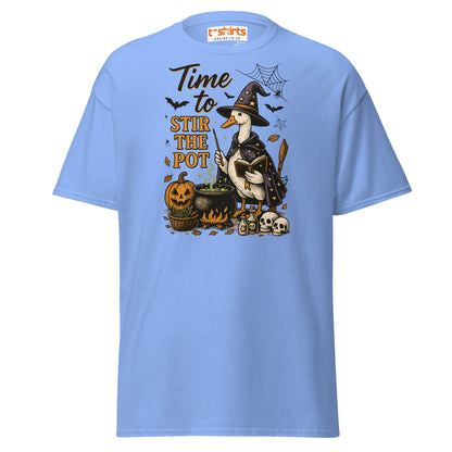 Time to Stir the Pot T-Shirt | Funny Witch Duck Tee - Carolina Blue - T-Shirts Online