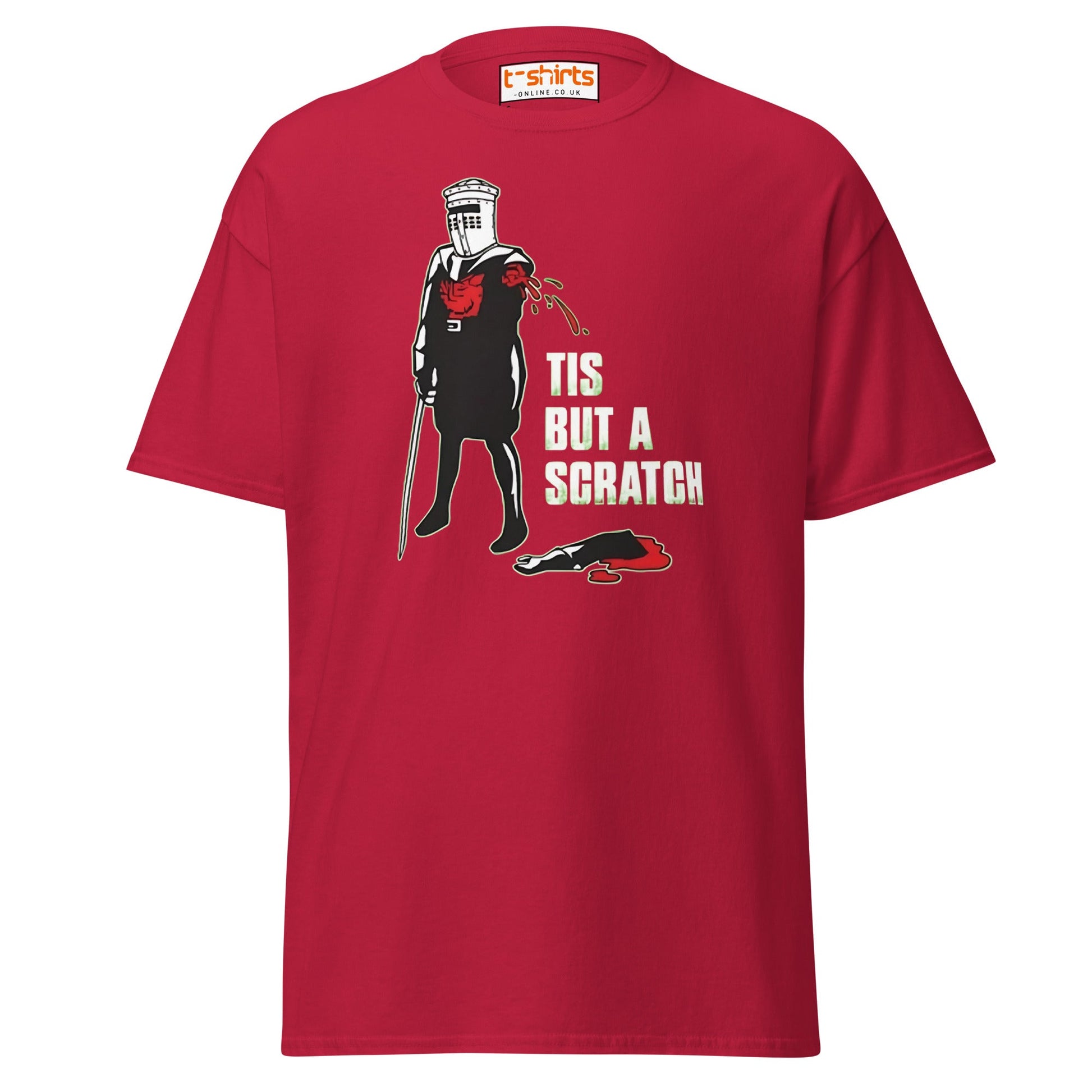 Tis But a Scratch T-Shirt – Funny Knight Parody Tee - Cardinal - T-Shirts Online