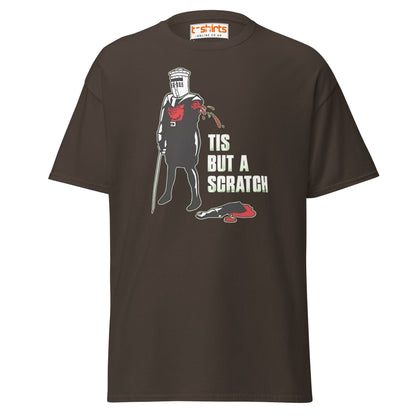 Tis But a Scratch T-Shirt – Funny Knight Parody Tee - Dark Chocolate - T-Shirts Online