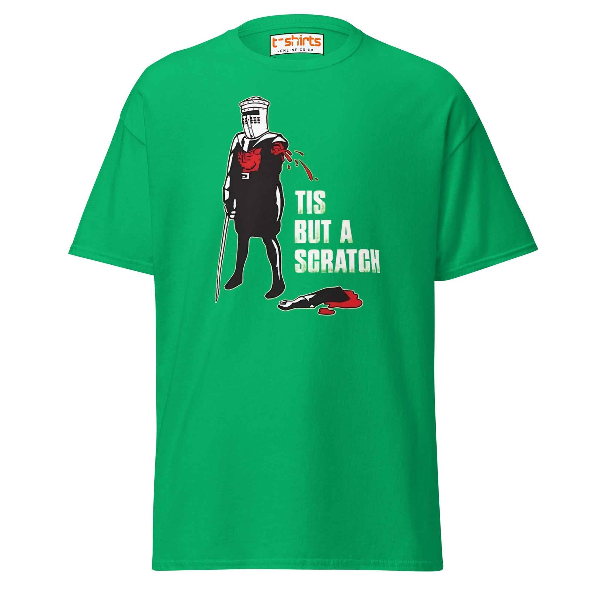 Tis But a Scratch T-Shirt – Funny Knight Parody Tee - Irish Green - T-Shirts Online