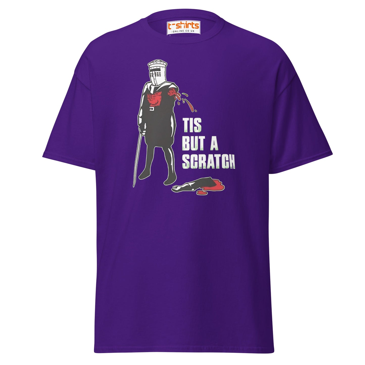 Tis But a Scratch T-Shirt – Funny Knight Parody Tee - Purple - T-Shirts Online