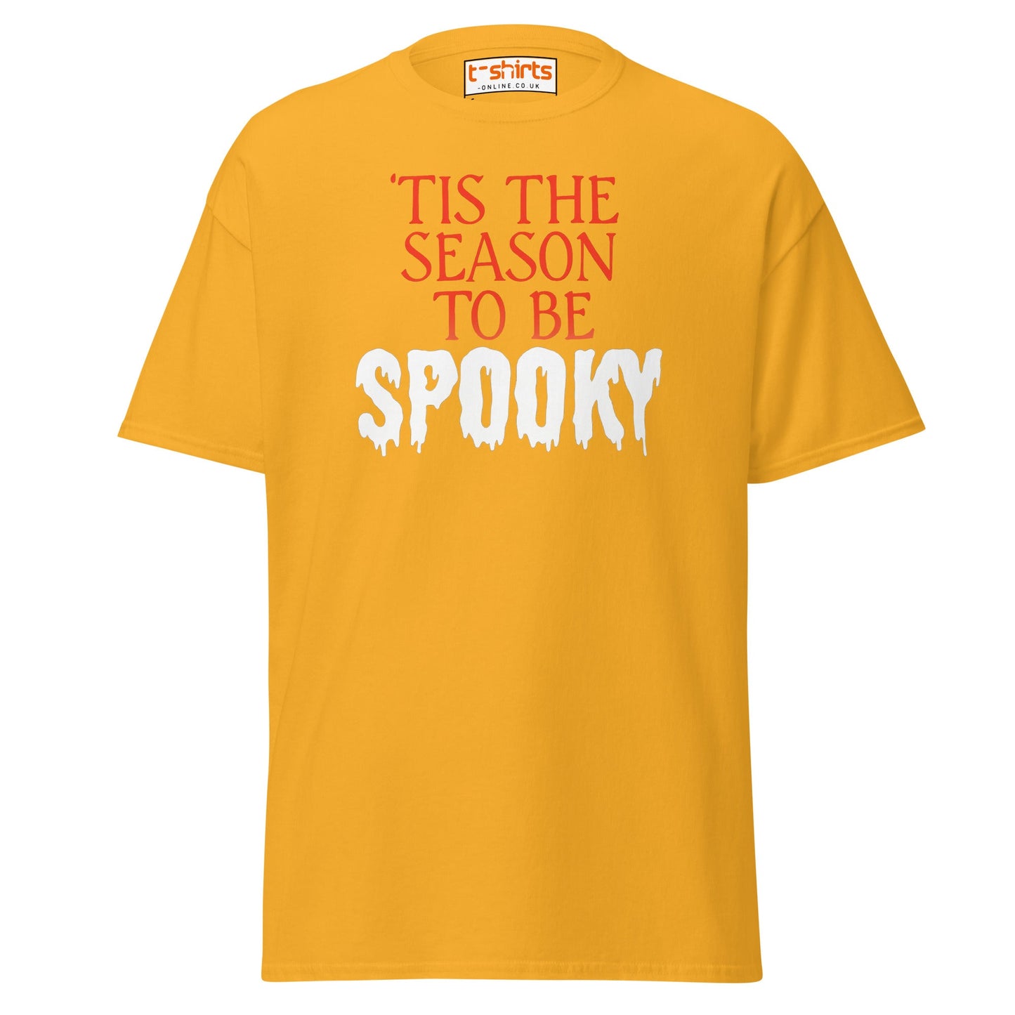 ’Tis the Season to Be Spooky Halloween T-Shirt - Gold - T-Shirts Online