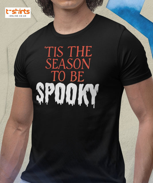 ’Tis the Season to Be Spooky Halloween T-Shirt - Maroon - T-Shirts Online