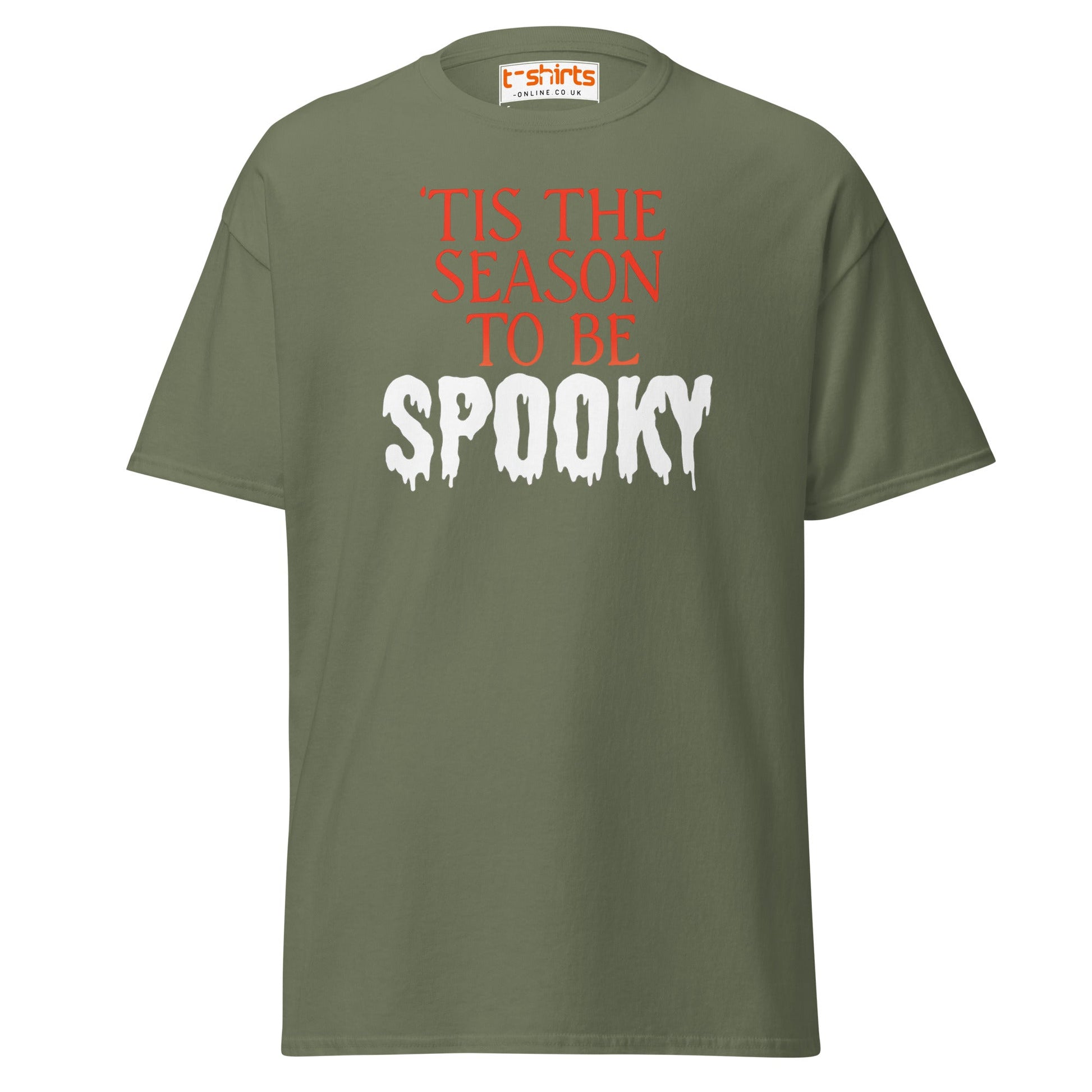 ’Tis the Season to Be Spooky Halloween T-Shirt - Military Green - T-Shirts Online