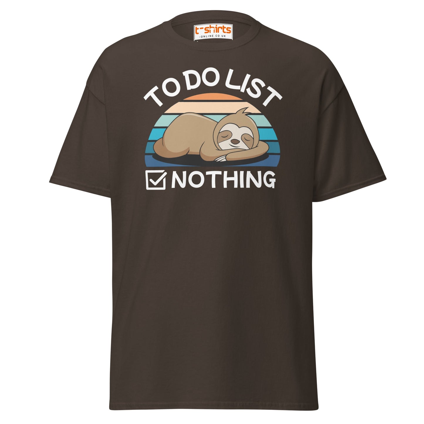 To Do List Nothing T-Shirt – Funny Lazy Sloth Tee - Dark Chocolate - T-Shirts Online